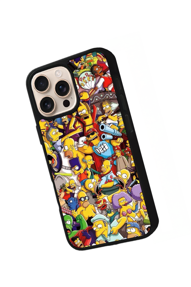 iPhone 16 Pro Max Uyumlu The Simpsons Tasarımlı Glossy Premium Kılıf