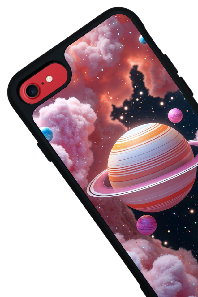 iPhone SE Uyumlu Uzay Tasarımlı Glossy Premium Kılıf