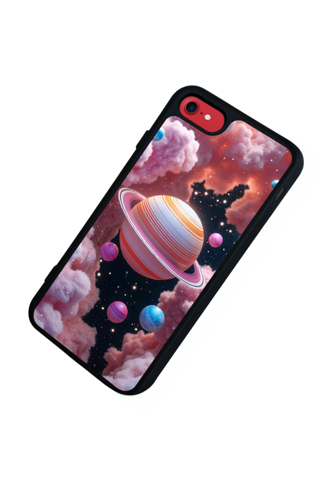 iPhone SE Uyumlu Uzay Tasarımlı Glossy Premium Kılıf