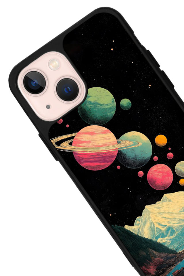 iPhone 15 Uyumlu Uzay Tasarımlı Glossy Premium Kılıf