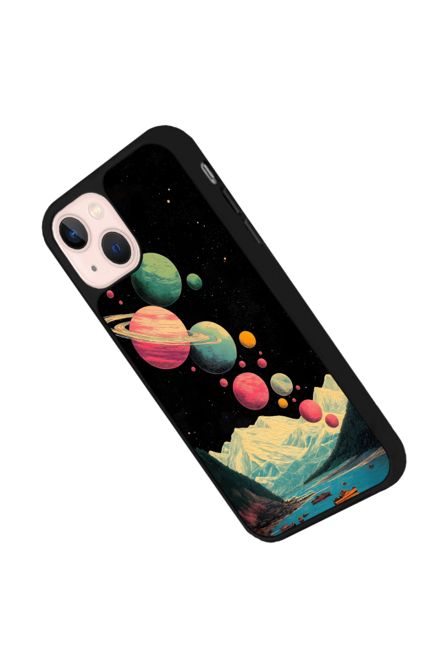 iPhone 15 Uyumlu Uzay Tasarımlı Glossy Premium Kılıf