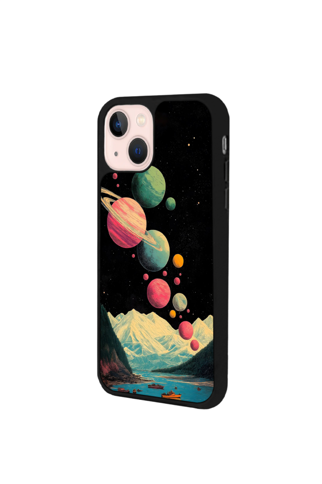 iPhone 15 Uyumlu Uzay Tasarımlı Glossy Premium Kılıf