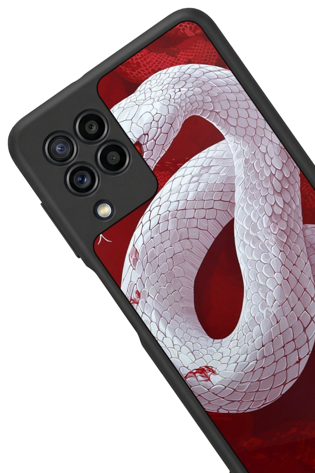 Samsung Galaxy M22 Uyumlu Yılan Tasarımlı Glossy Premium Kılıf