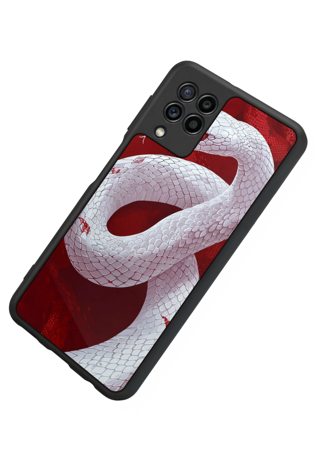 Samsung Galaxy M22 Uyumlu Yılan Tasarımlı Glossy Premium Kılıf