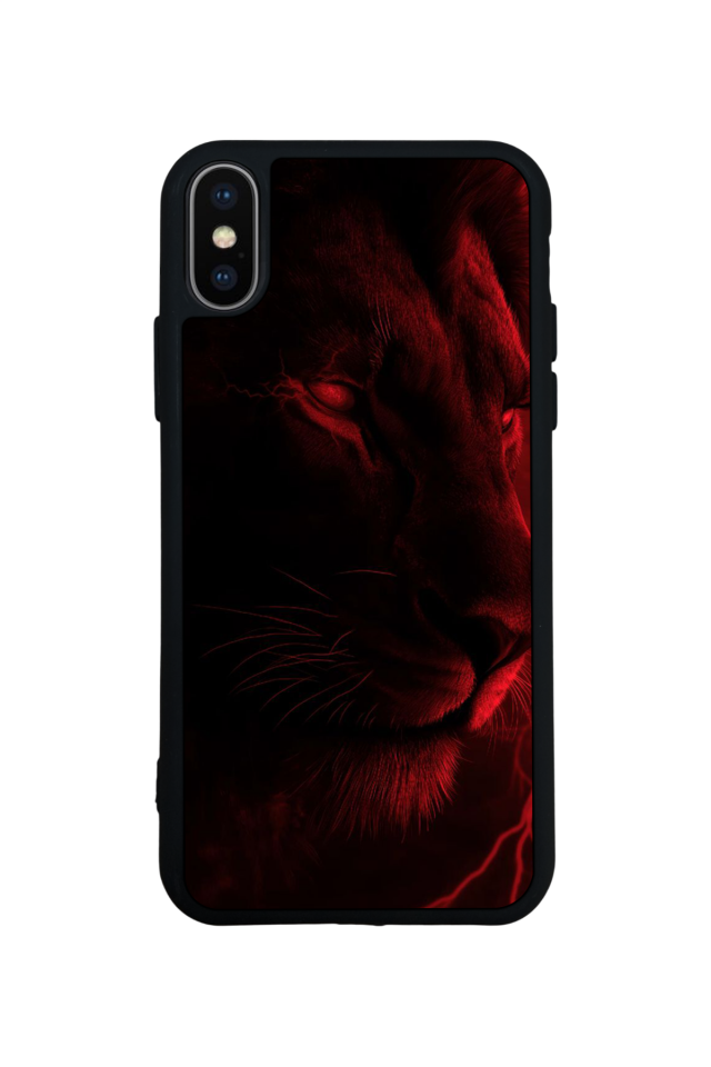 iPhone X/ XS Uyumlu Aslan Tasarımlı Glossy Premium Kılıf
