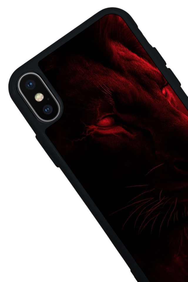 iPhone X/ XS Uyumlu Aslan Tasarımlı Glossy Premium Kılıf