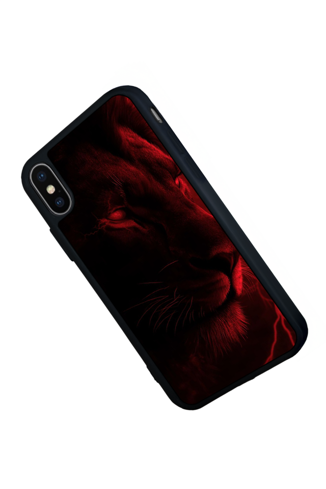 iPhone X/ XS Uyumlu Aslan Tasarımlı Glossy Premium Kılıf