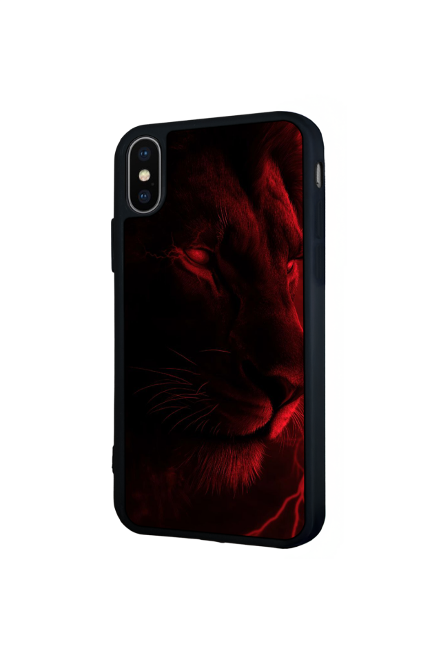 iPhone X/ XS Uyumlu Aslan Tasarımlı Glossy Premium Kılıf