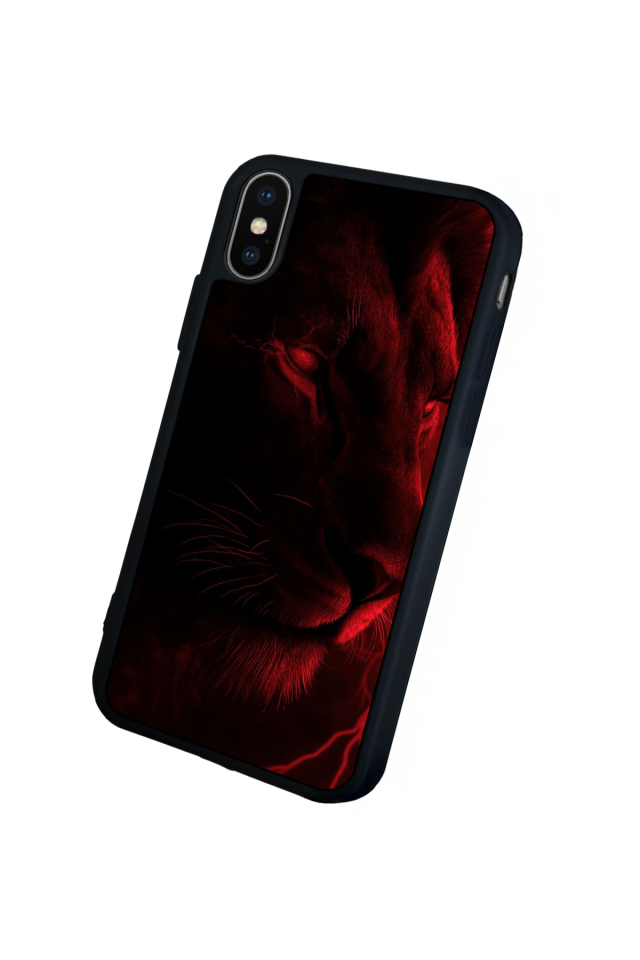 iPhone X/ XS Uyumlu Aslan Tasarımlı Glossy Premium Kılıf