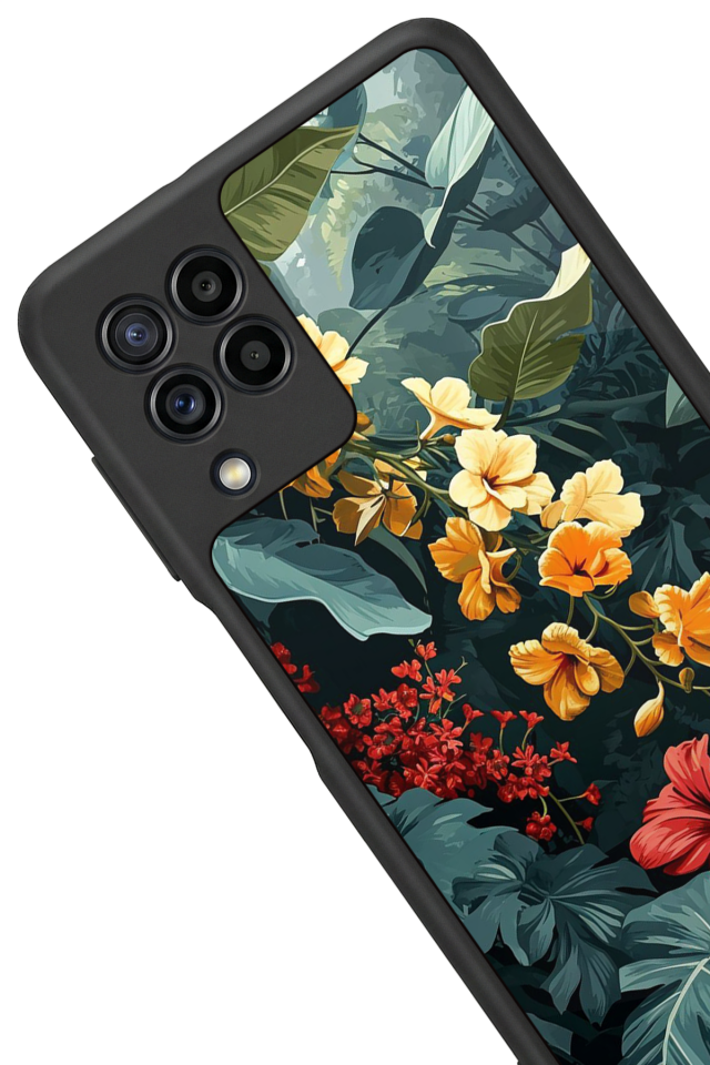 Samsung Galaxy M32 Uyumlu Botanik Tasarımlı Glossy Premium Kılıf