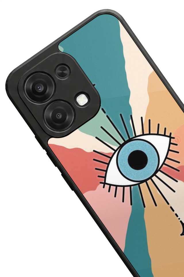 Oppo A6 Pro Uyumlu Göz Tasarımlı Glossy Premium Kılıf