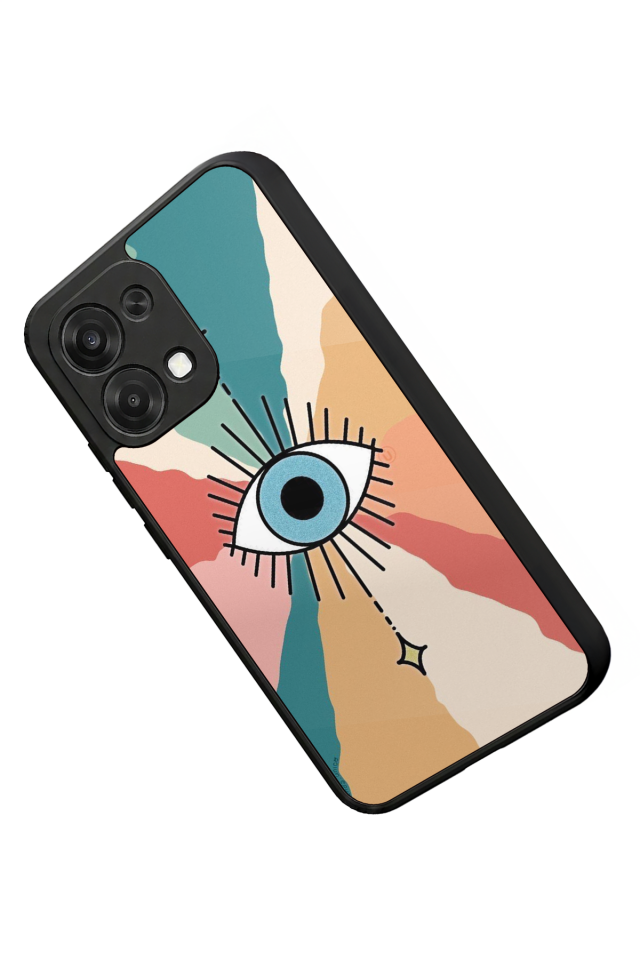 Oppo A6 Pro Uyumlu Göz Tasarımlı Glossy Premium Kılıf