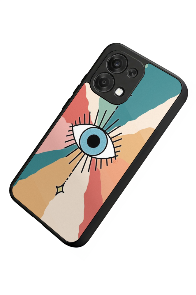 Oppo A6 Pro Uyumlu Göz Tasarımlı Glossy Premium Kılıf