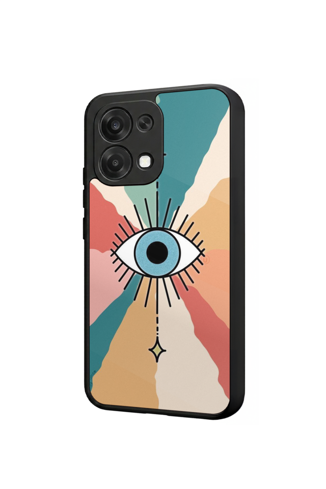 Oppo A6 Pro Uyumlu Göz Tasarımlı Glossy Premium Kılıf