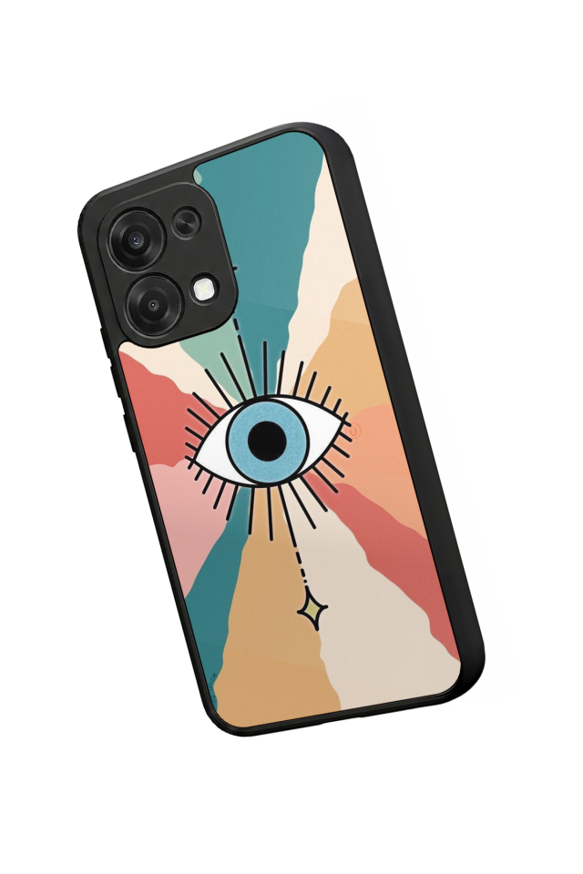 Oppo A6 Pro Uyumlu Göz Tasarımlı Glossy Premium Kılıf