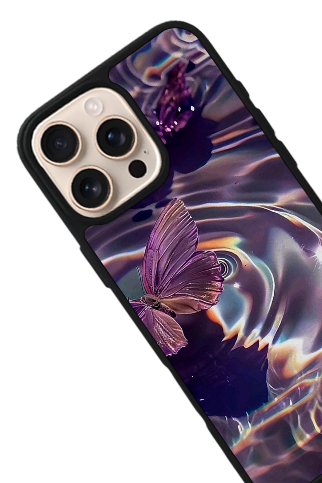 iPhone 15 Pro Max Uyumlu Kelebek Tasarımlı Glossy Premium Kılıf
