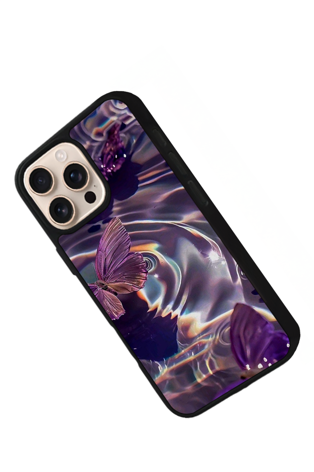 iPhone 15 Pro Max Uyumlu Kelebek Tasarımlı Glossy Premium Kılıf