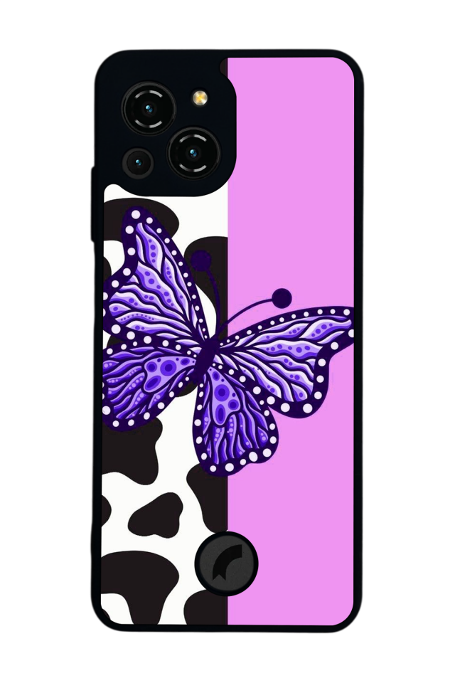 Reeder S23 Pro Max Uyumlu Kelebek Tasarımlı Glossy Premium Kılıf