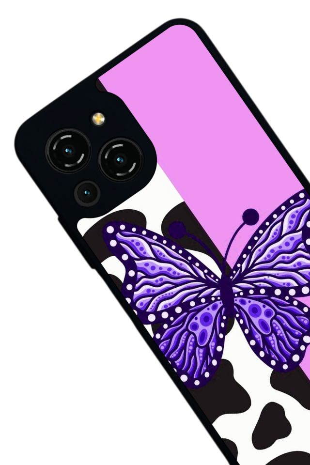 Reeder S23 Pro Max Uyumlu Kelebek Tasarımlı Glossy Premium Kılıf