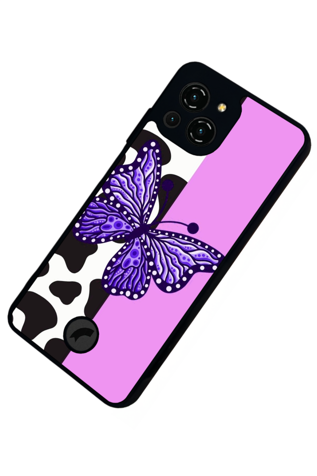 Reeder S23 Pro Max Uyumlu Kelebek Tasarımlı Glossy Premium Kılıf