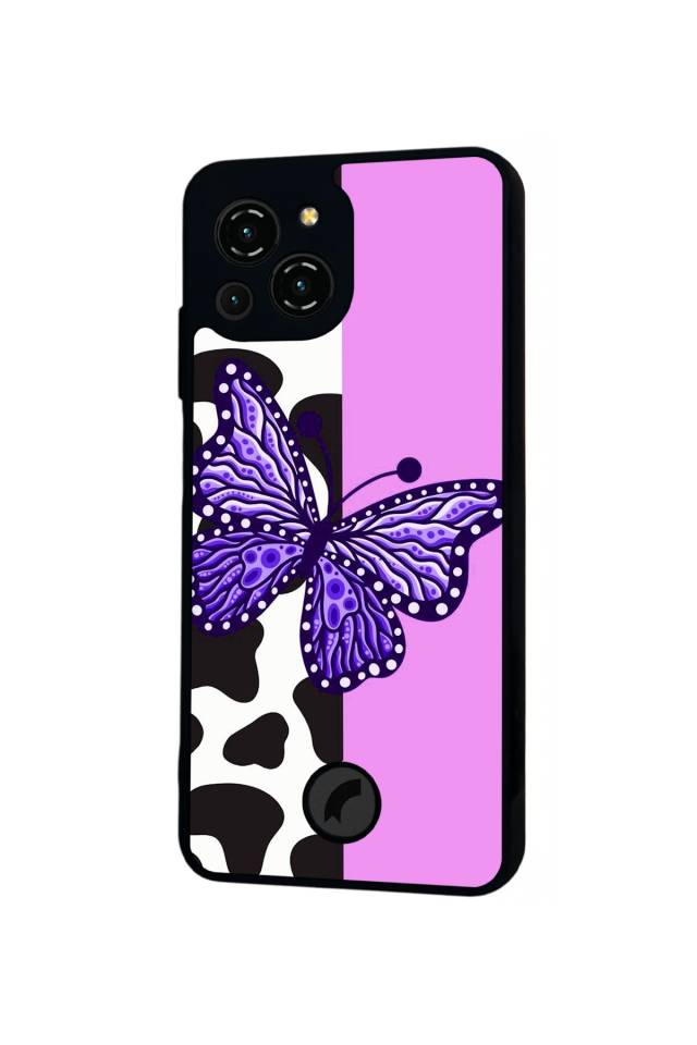 Reeder S23 Pro Max Uyumlu Kelebek Tasarımlı Glossy Premium Kılıf