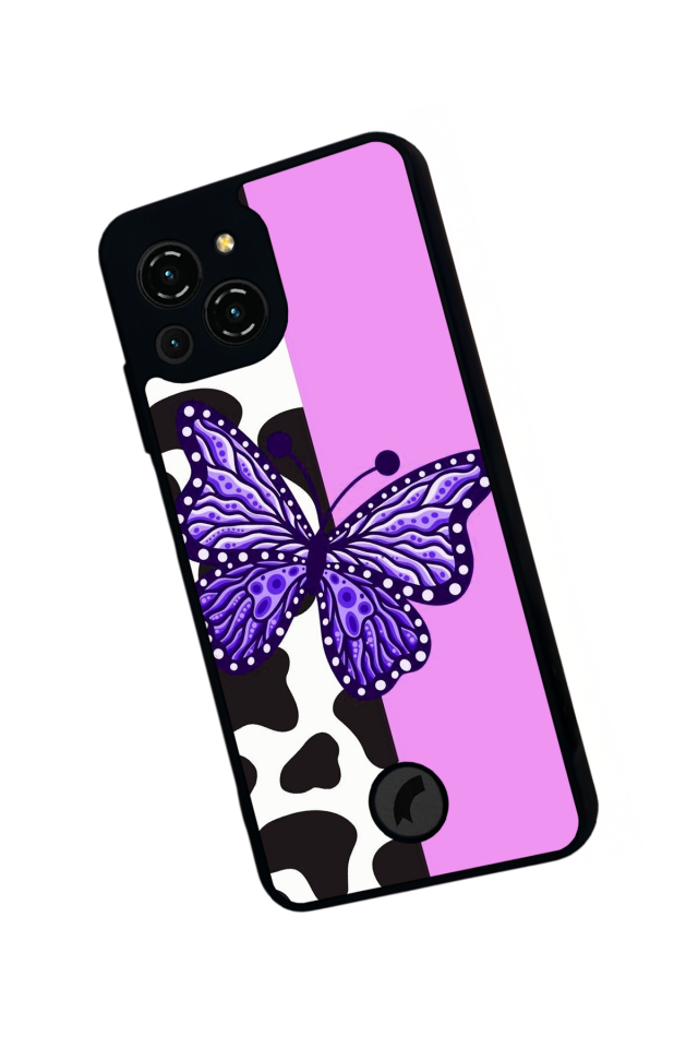 Reeder S23 Pro Max Uyumlu Kelebek Tasarımlı Glossy Premium Kılıf