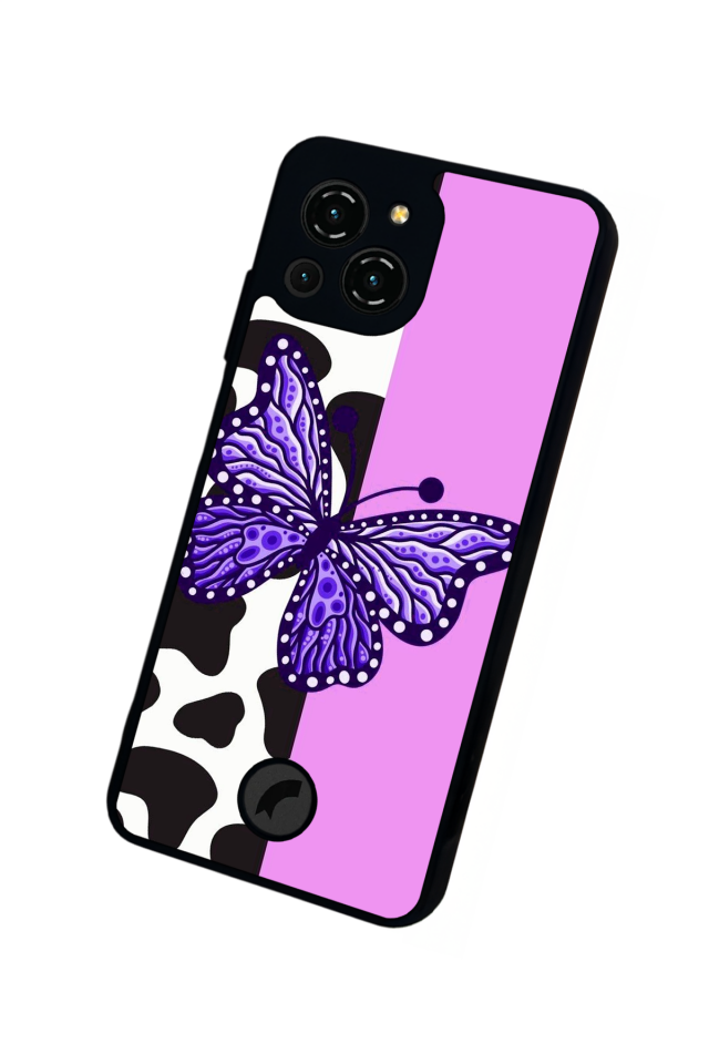 Reeder S23 Pro Max Uyumlu Kelebek Tasarımlı Glossy Premium Kılıf