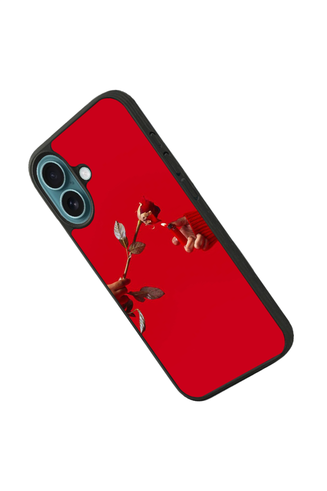 iPhone 16 Plus Uyumlu Kirmizi Tasarımlı Glossy Premium Kılıf