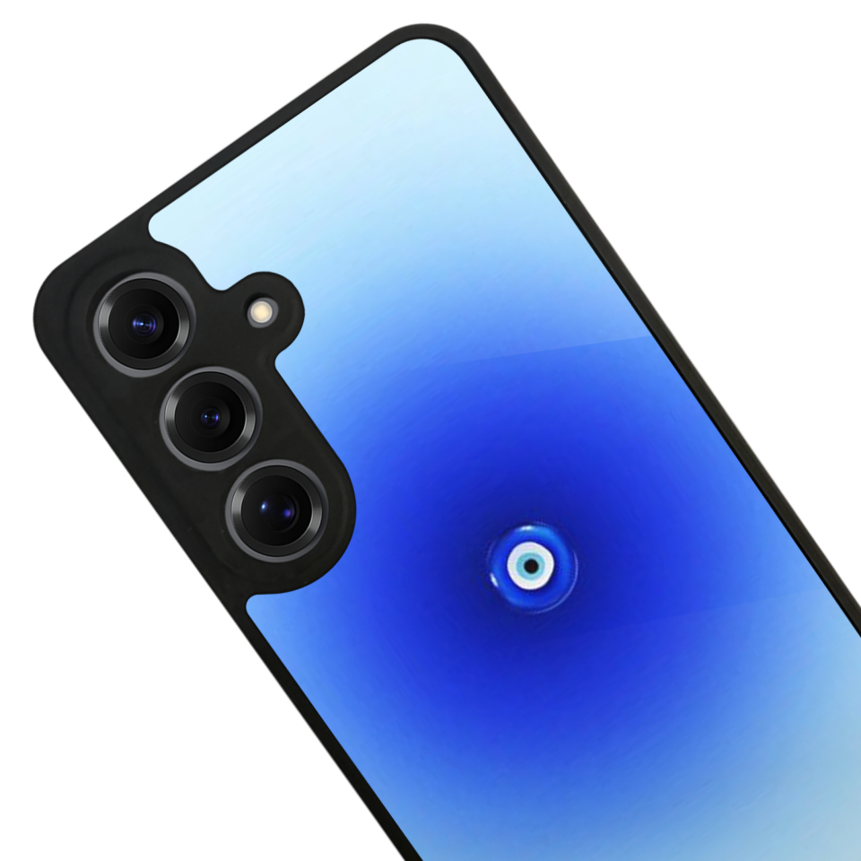 Samsung Galaxy S25 Uyumlu Nazar Tasarımlı Glossy Premium Kılıf