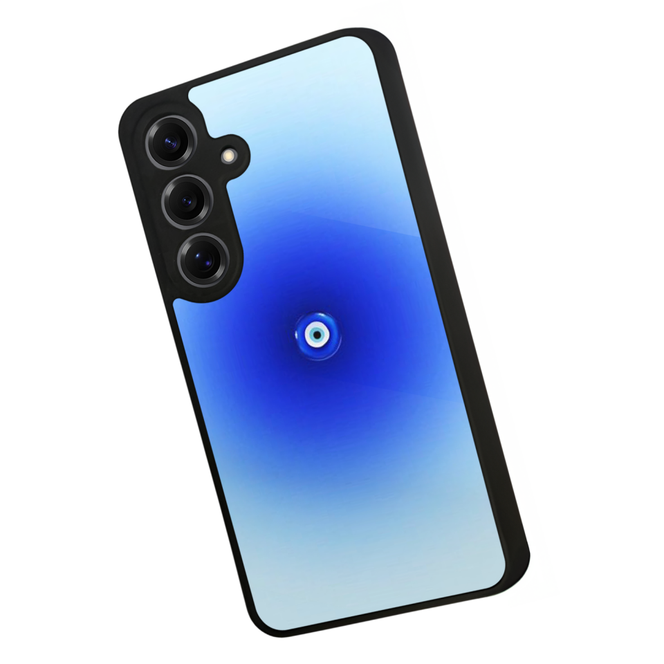 Samsung Galaxy S25 Uyumlu Nazar Tasarımlı Glossy Premium Kılıf