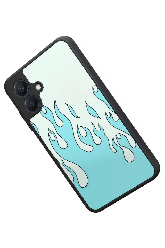 Samsung Galaxy A07 Uyumlu Retro Flame Patterns Tasarımlı Glossy Premium Kılıf