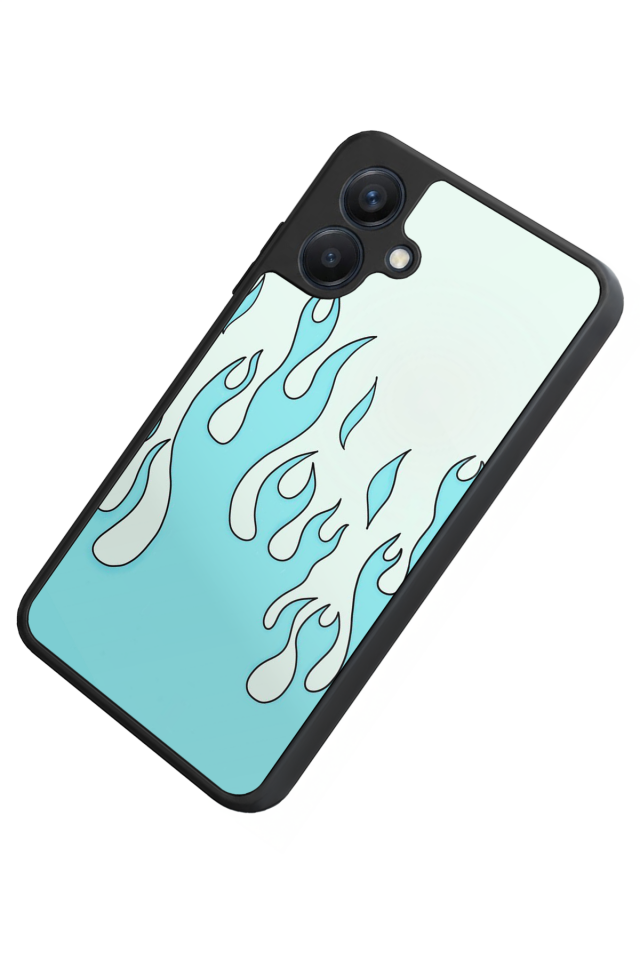 Samsung Galaxy A07 Uyumlu Retro Flame Patterns Tasarımlı Glossy Premium Kılıf