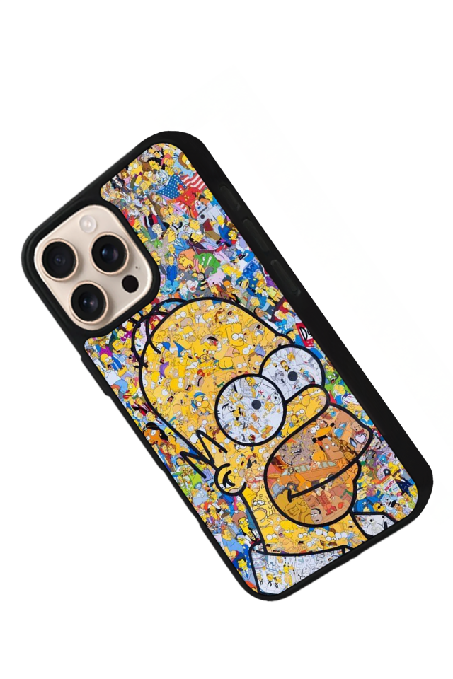 iPhone 16 Pro Max Uyumlu The Simpsons Tasarımlı Glossy Premium Kılıf