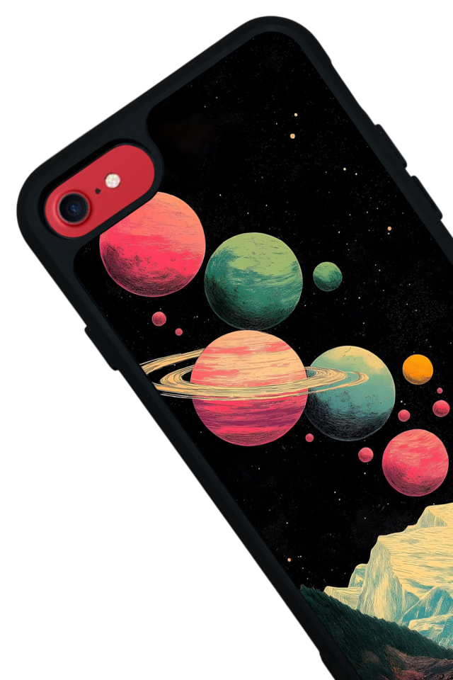 iPhone SE Uyumlu Uzay Tasarımlı Glossy Premium Kılıf