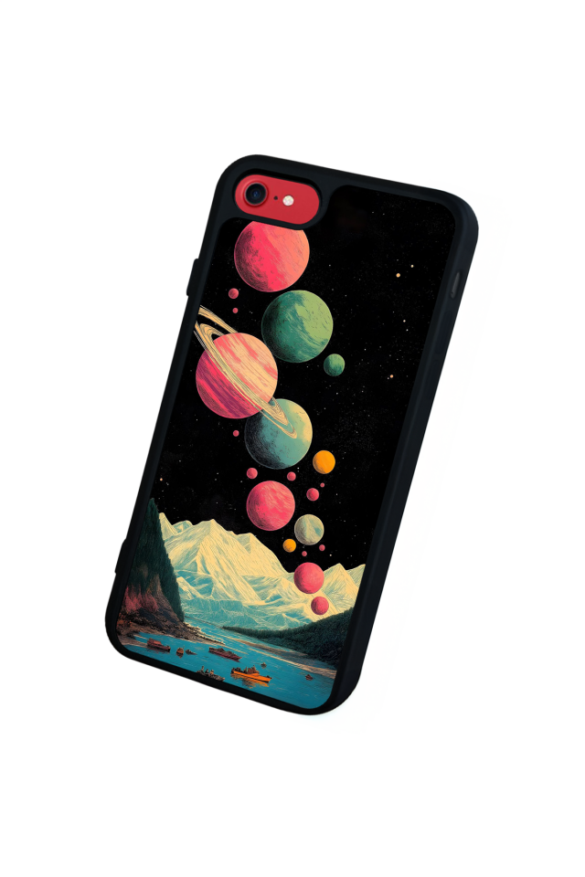 iPhone SE Uyumlu Uzay Tasarımlı Glossy Premium Kılıf