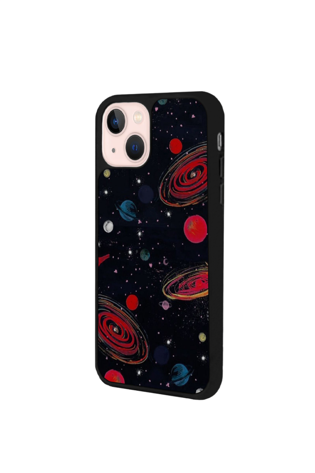 iPhone 15 Uyumlu Uzay Tasarımlı Glossy Premium Kılıf