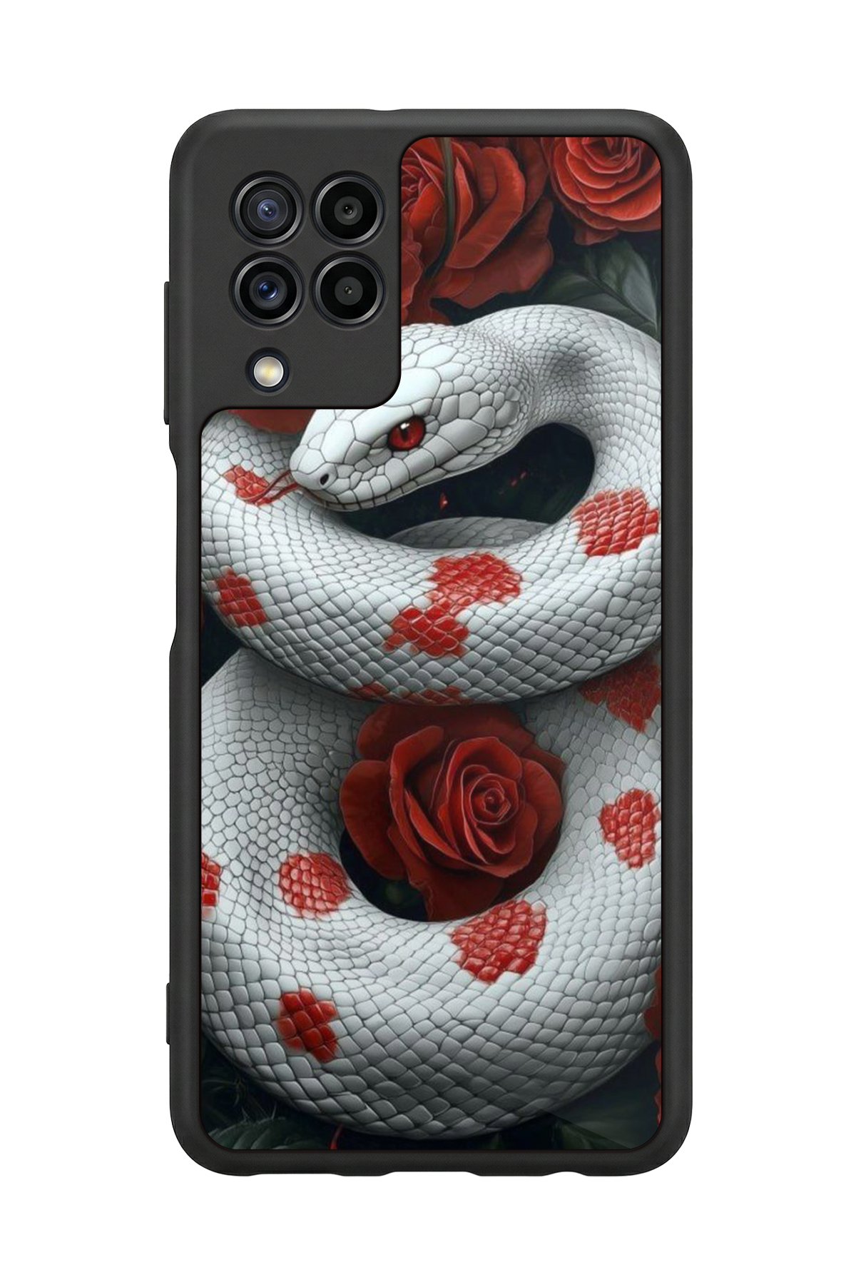 Samsung Galaxy M22 Uyumlu Yılan Tasarımlı Glossy Premium Kılıf