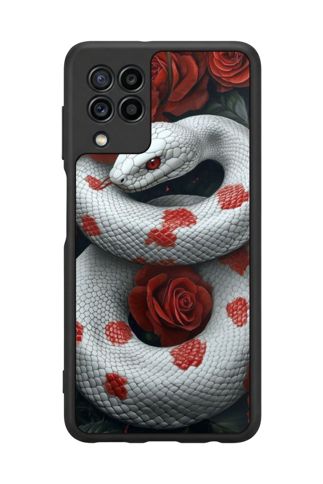 Samsung Galaxy M22 Uyumlu Yılan Tasarımlı Glossy Premium Kılıf