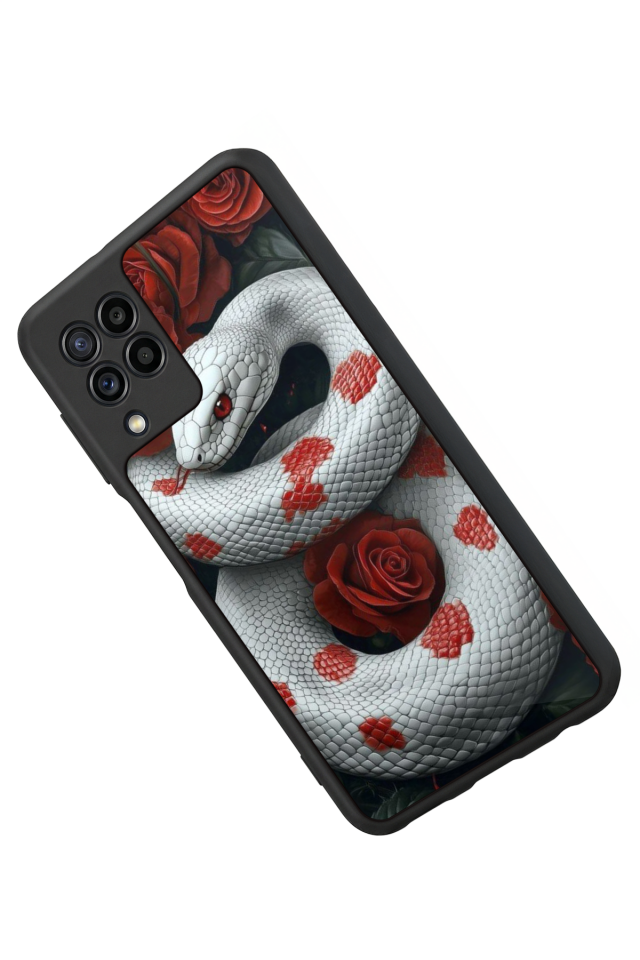 Samsung Galaxy M22 Uyumlu Yılan Tasarımlı Glossy Premium Kılıf