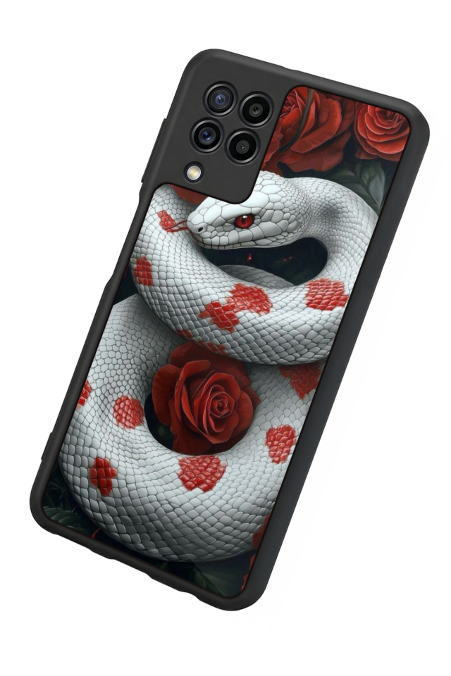 Samsung Galaxy M22 Uyumlu Yılan Tasarımlı Glossy Premium Kılıf