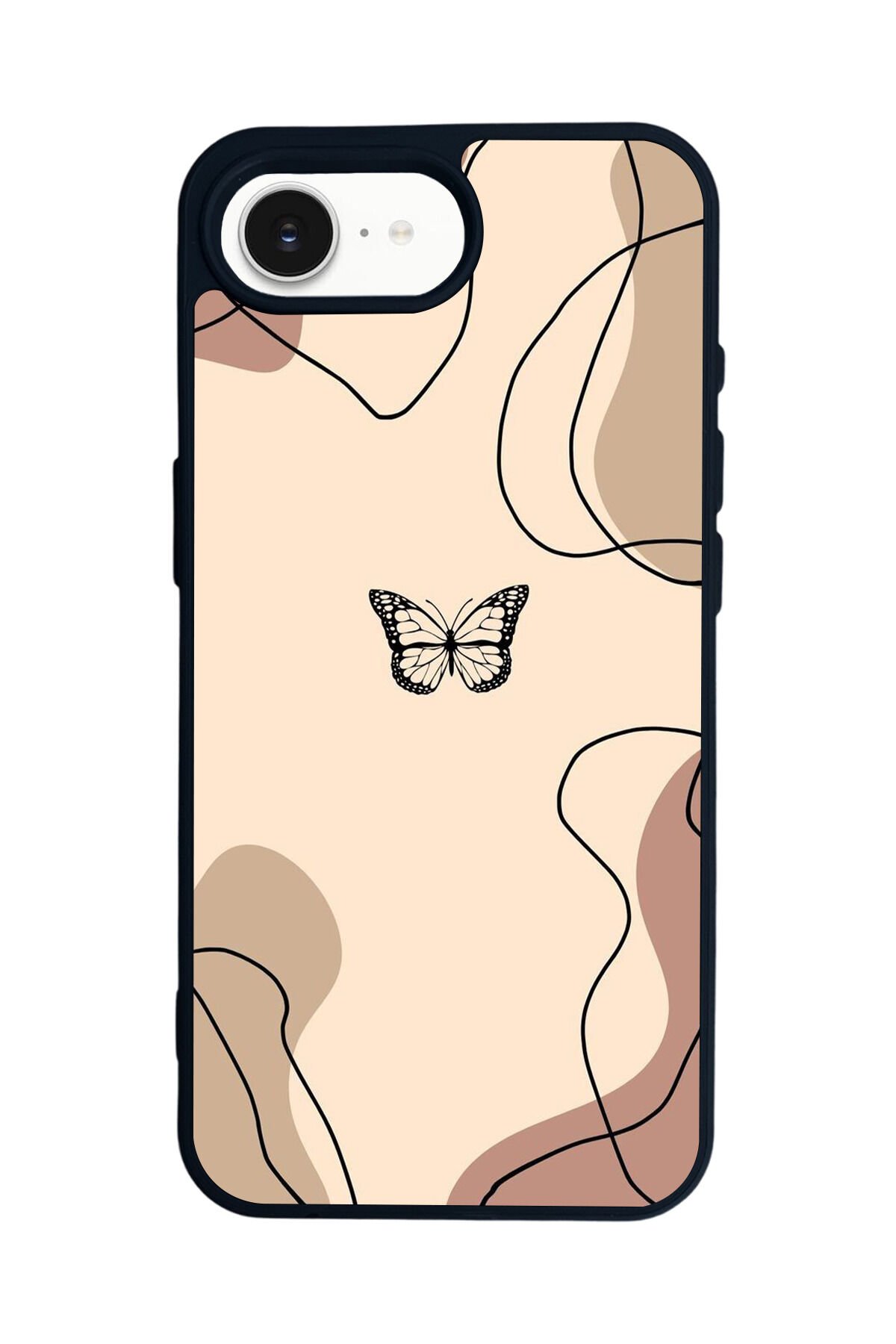 iPhone 16E Uyumlu Kelebek Tasarımlı Glossy Premium Kılıf