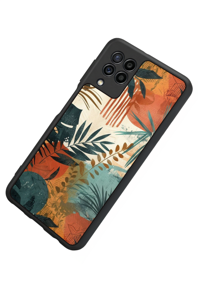 Samsung Galaxy M32 Uyumlu Botanik Tasarımlı Glossy Premium Kılıf