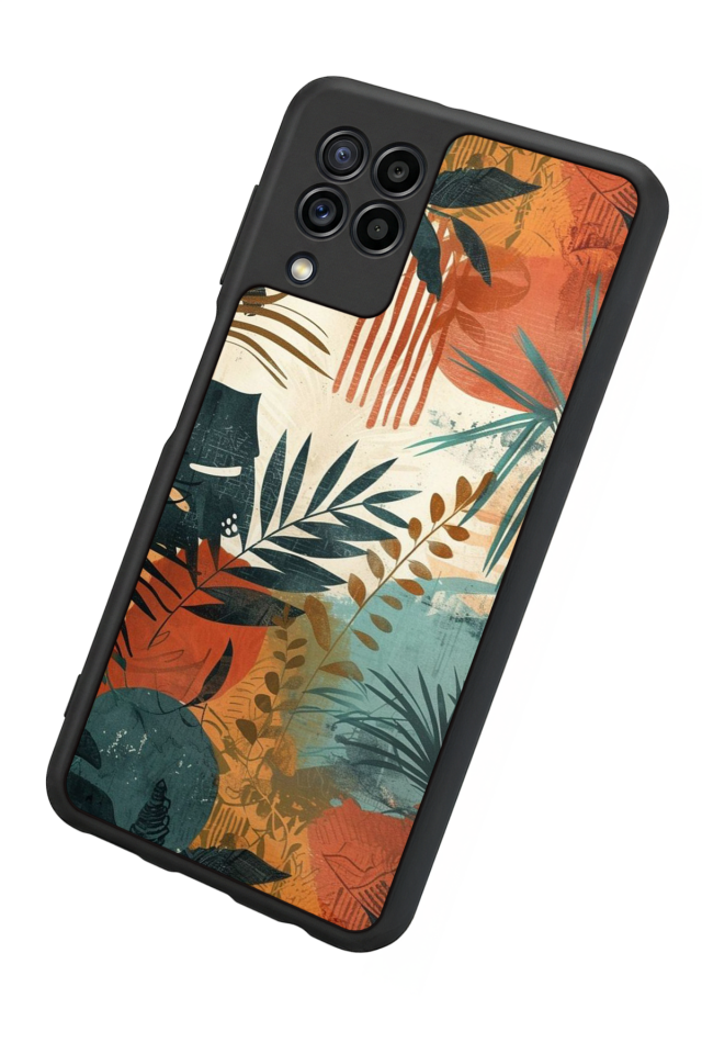 Samsung Galaxy M32 Uyumlu Botanik Tasarımlı Glossy Premium Kılıf