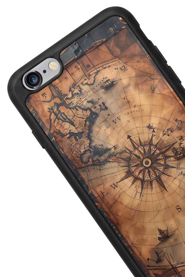 iPhone 6 Plus Uyumlu Harita Tasarımlı Glossy Premium Kılıf