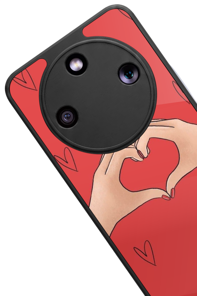 Honor Magic 8 Lite Uyumlu Kalp Love Tasarımlı Glossy Premium Kılıf