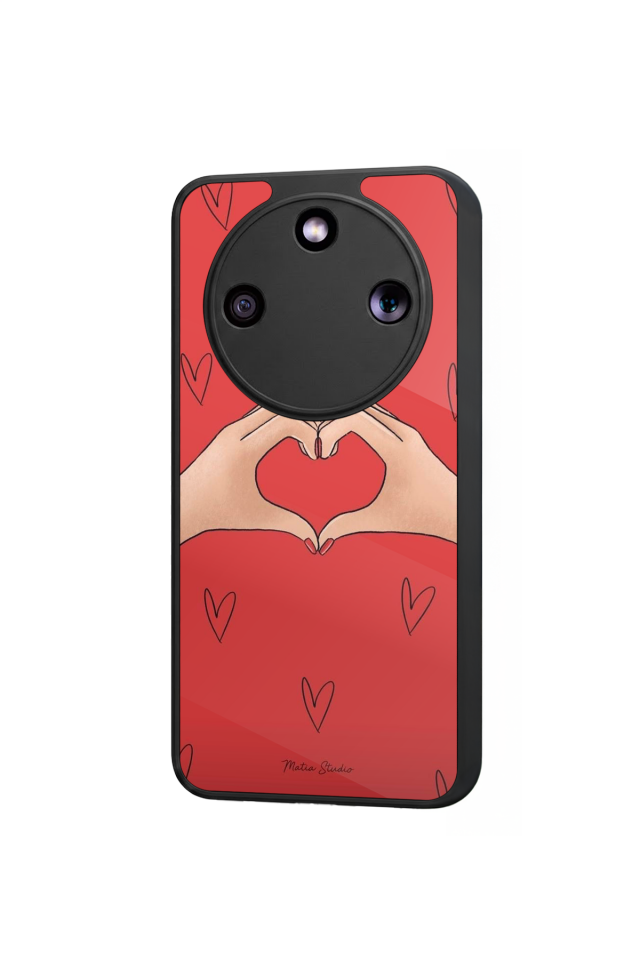 Honor Magic 8 Lite Uyumlu Kalp Love Tasarımlı Glossy Premium Kılıf