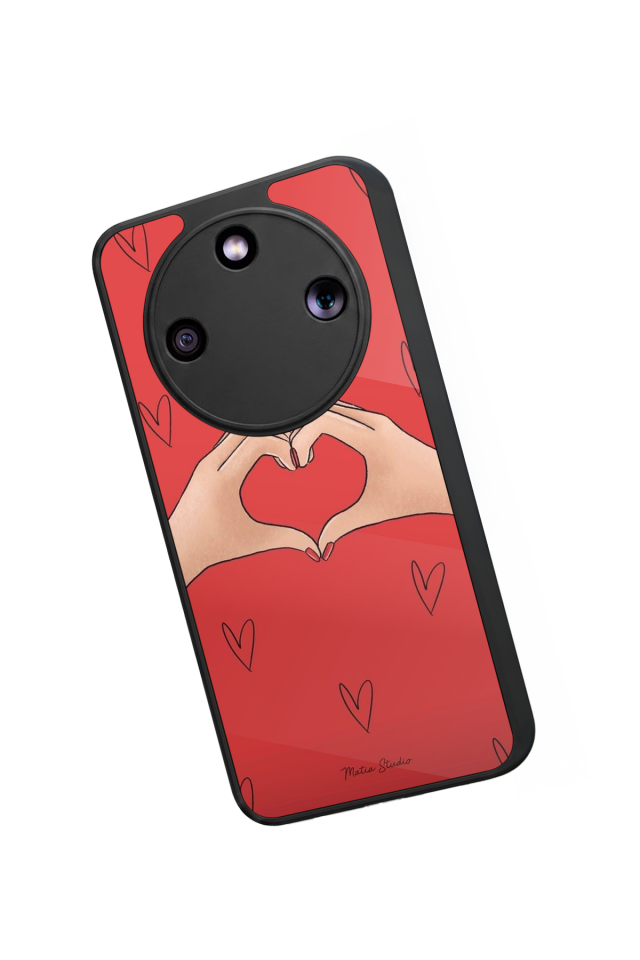 Honor Magic 8 Lite Uyumlu Kalp Love Tasarımlı Glossy Premium Kılıf