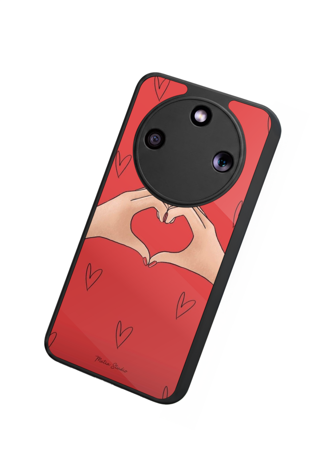 Honor Magic 8 Lite Uyumlu Kalp Love Tasarımlı Glossy Premium Kılıf