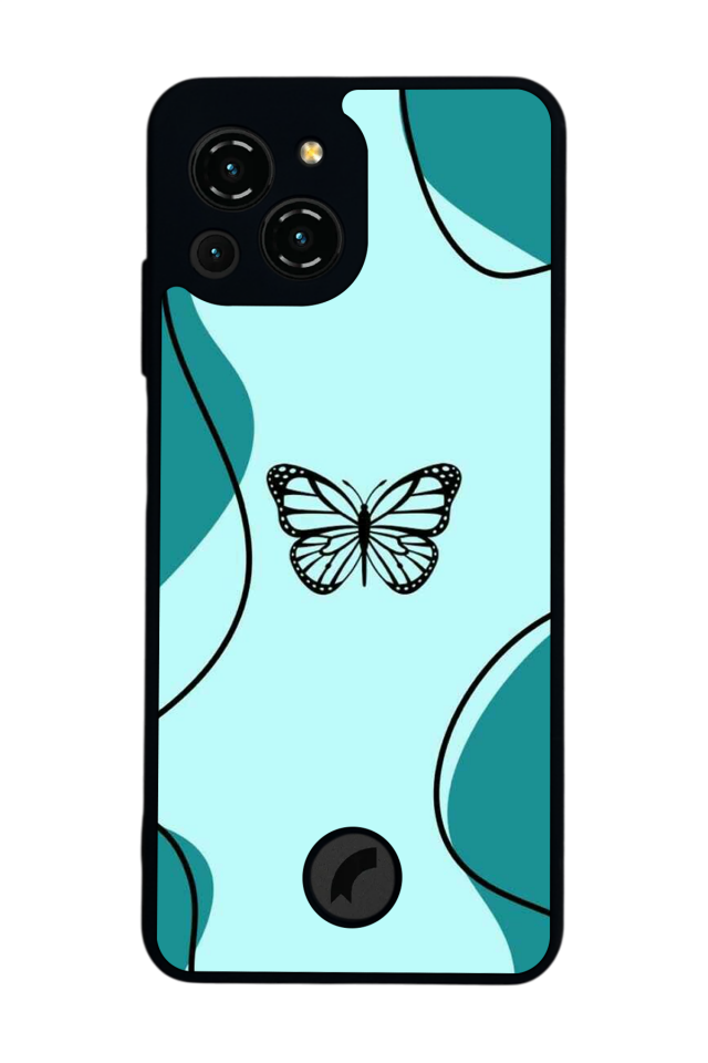 Reeder S23 Pro Max Uyumlu Kelebek Tasarımlı Glossy Premium Kılıf