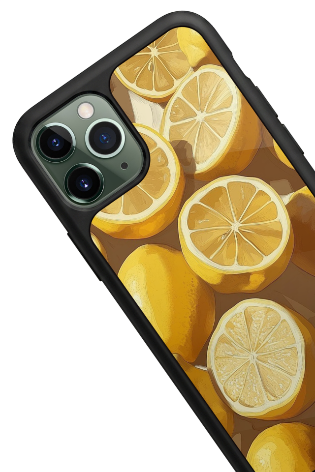 iPhone 11 Pro Max Uyumlu Limon Tasarımlı Glossy Premium Kılıf